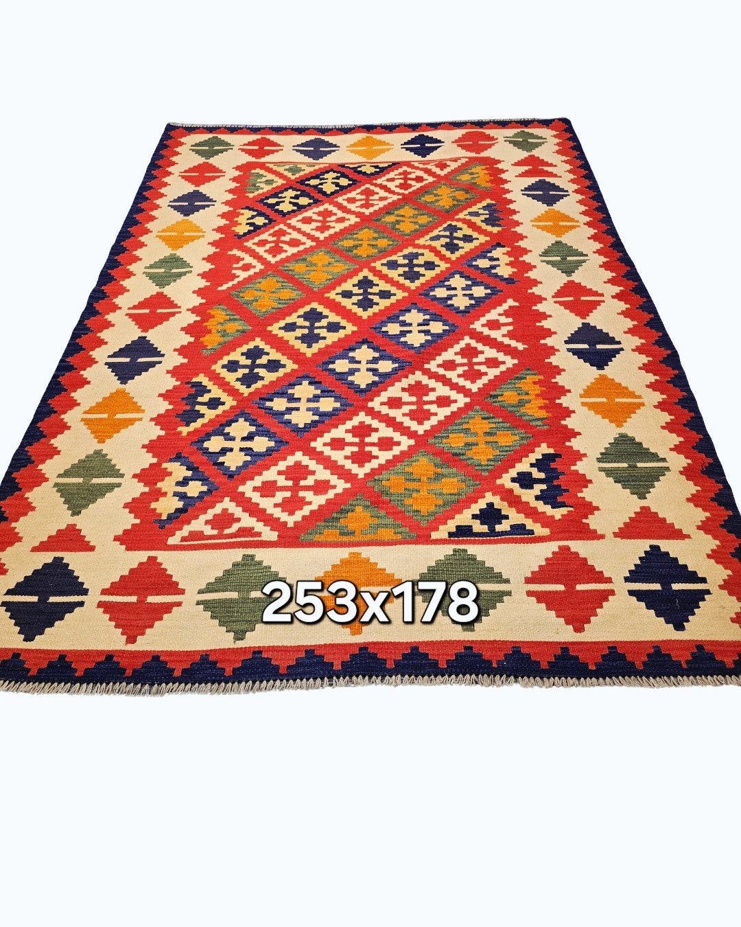 Tribal Kelim Afganistan 250x180 wollen vloerkleed handgeweve, 1185VB, De handelmaatschappij, 150 tot 200 cm, 200 cm of meer