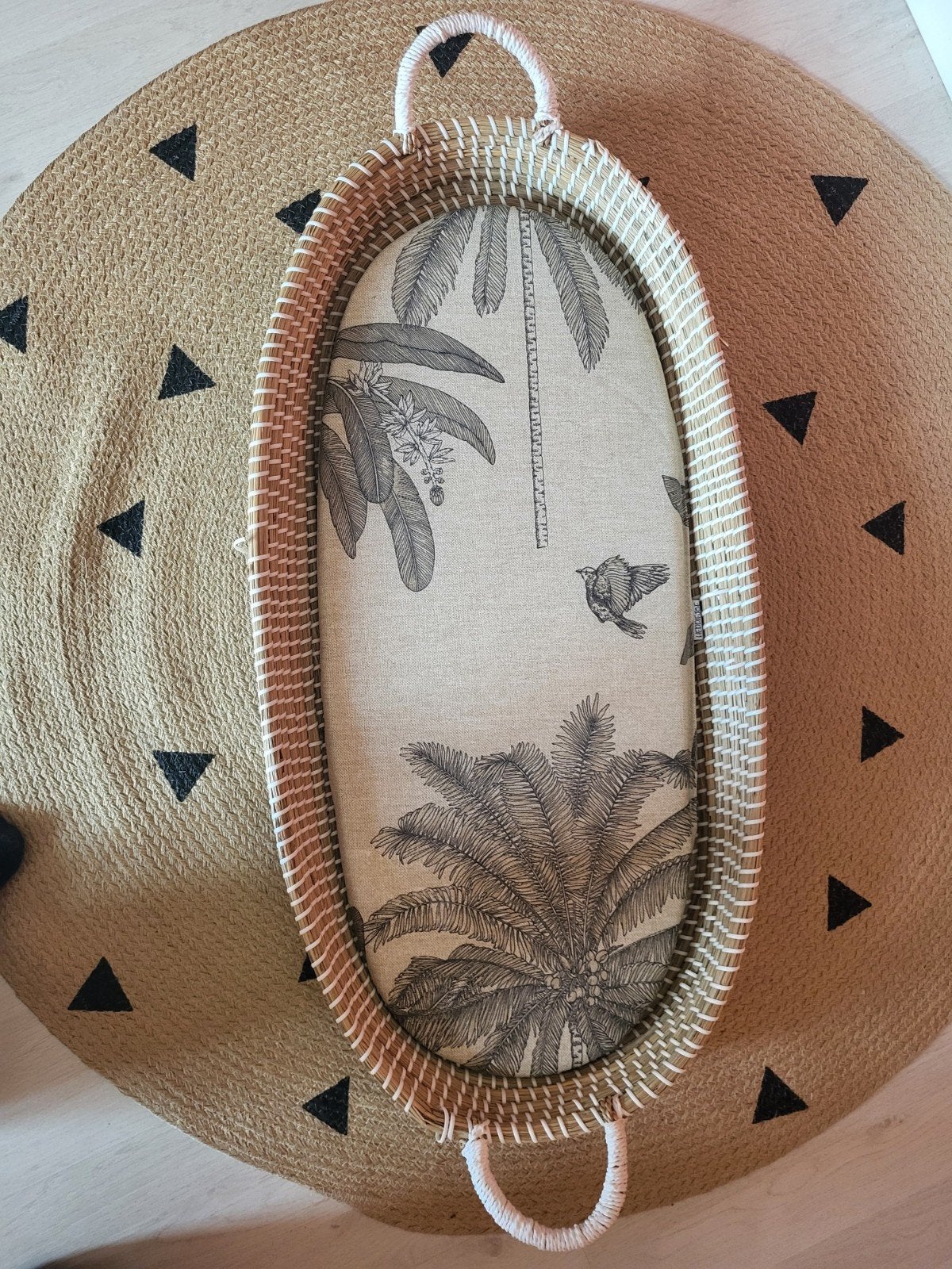 Rotan Verschoningsmand / mozesmand met Matras – Jungle Stijl, Ophalen, Zo goed als nieuw