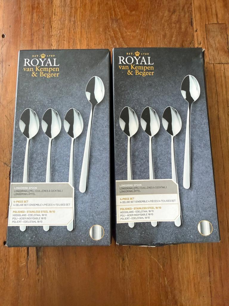 Royal van Kempen & Begeer lepels longdrinklepels, Huis en Inrichting, Keuken | Bestek, Ophalen, Nieuw, Rvs of Chroom