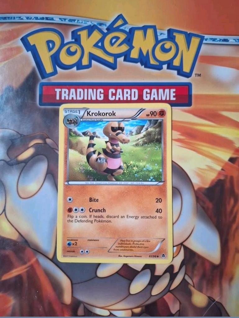 Krokorok 61/98 Black&White Emerging Powers pokemon kaart nm, Ophalen of Verzenden, Zo goed als nieuw, Losse kaart