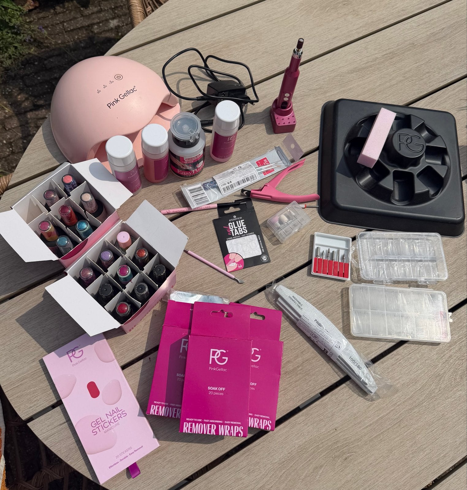 Pink Gellac set 12 kleuren, elektrische vijl en gelstickers, Ophalen of Verzenden, Zo goed als nieuw, Overige typen