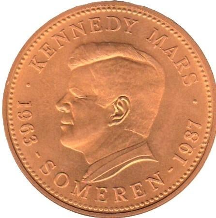 KENNEDY MARS  SOMEREN   DAALDER 1963 - 1987, Postzegels en Munten, Penningen en Medailles, Ophalen of Verzenden, Overige materialen