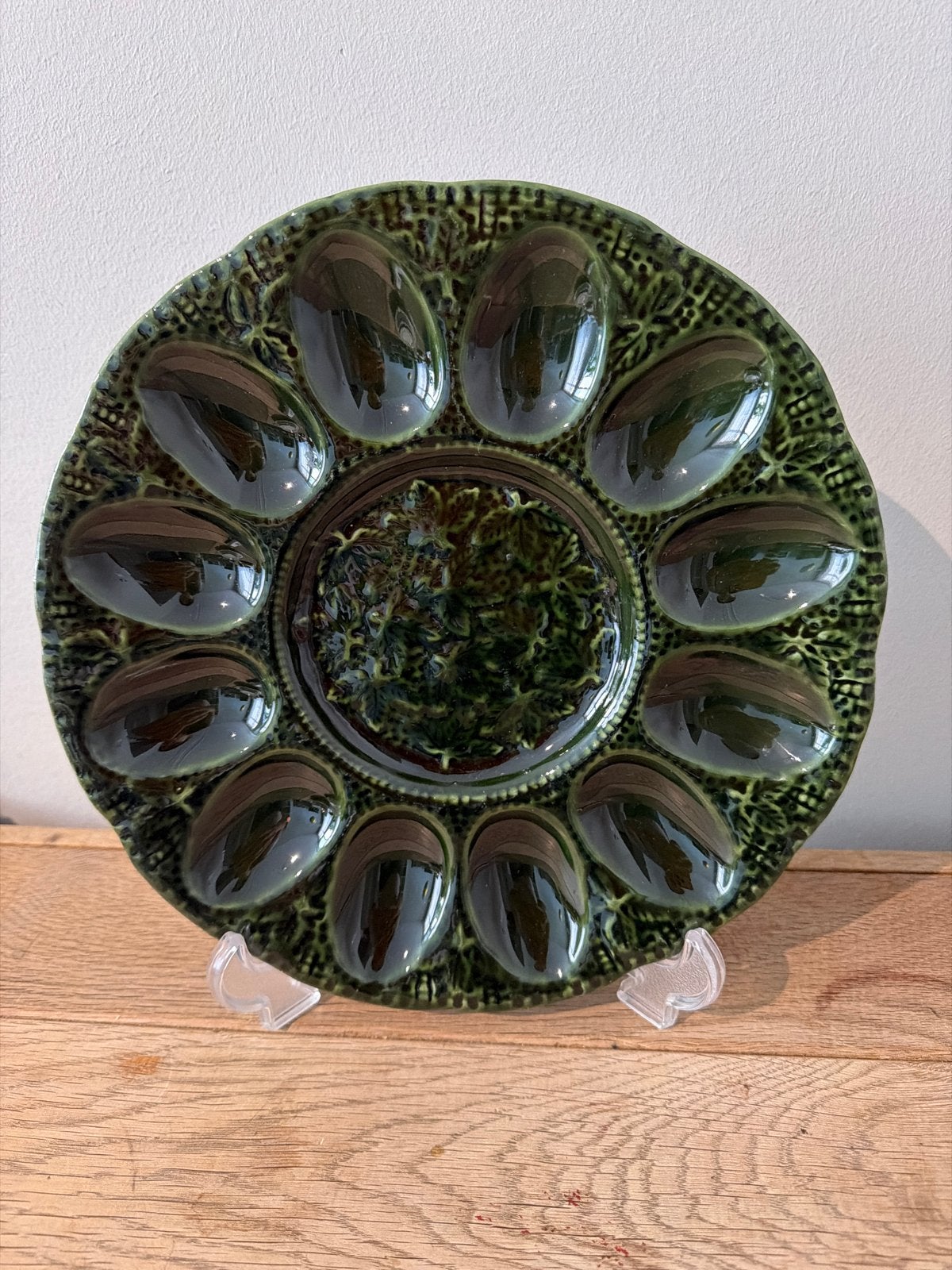 Vintage Oesterschaal Groen Keramiek - Wilh. Naßmacher, Ophalen of Verzenden