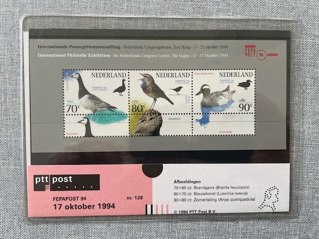 Postzegelmapje PZM128 Blok Postzegeltentoonstelling FEPAPOST, Ophalen of Verzenden, Postfris, Dier of Natuur