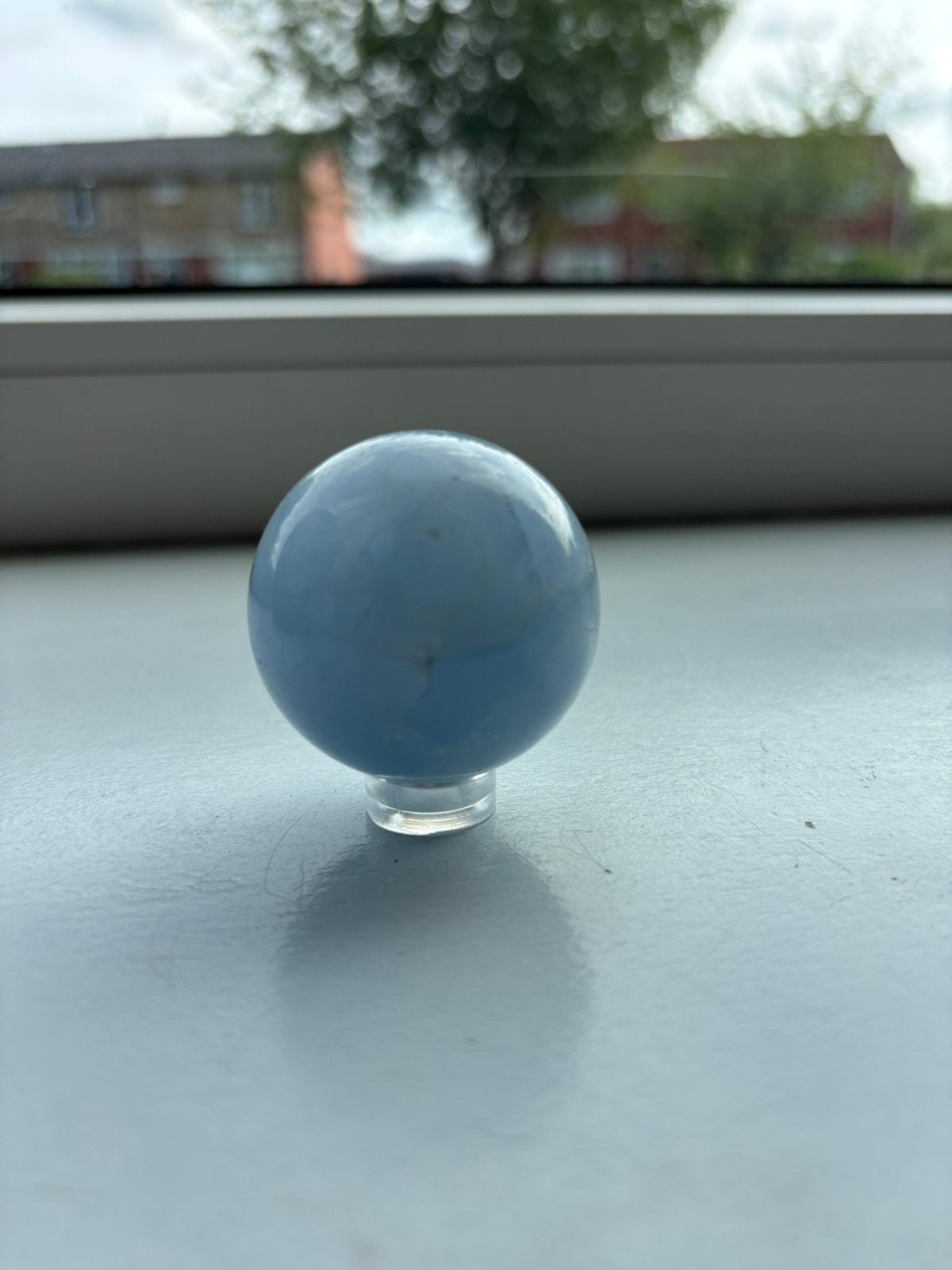 Blauwe Calciet Bol – 94 gram, Verzamelen, Ophalen of Verzenden, Mineraal