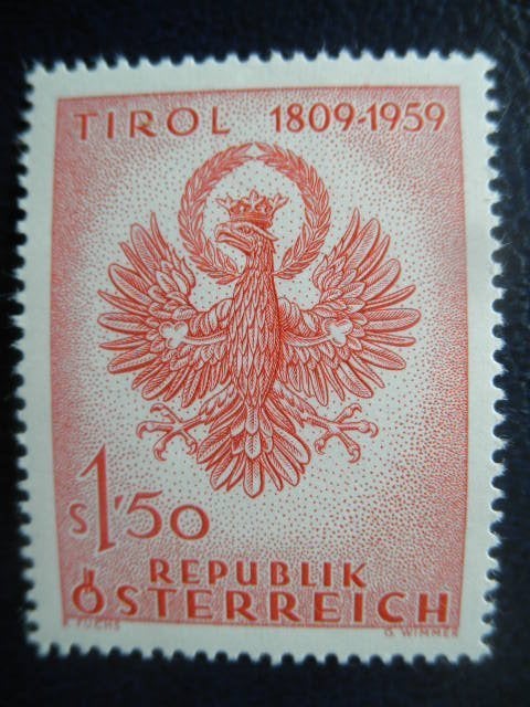 Postzegels Oostenrijk 1959 Tirol, vogel, adelaar (*), Ophalen of Verzenden