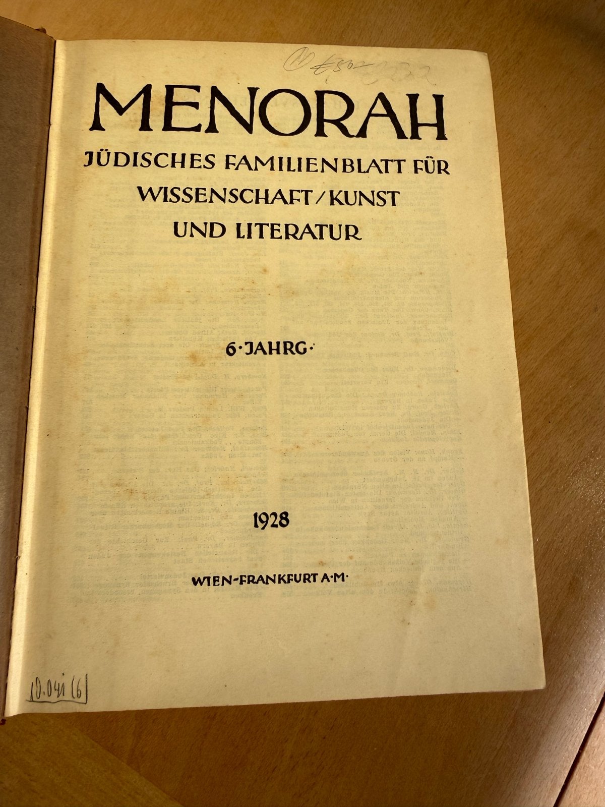 Menorah: Jüdisches Familienblatt 1928 - Zeldzaam Jaarboek, Ophalen of Verzenden, Gelezen, Europa overig