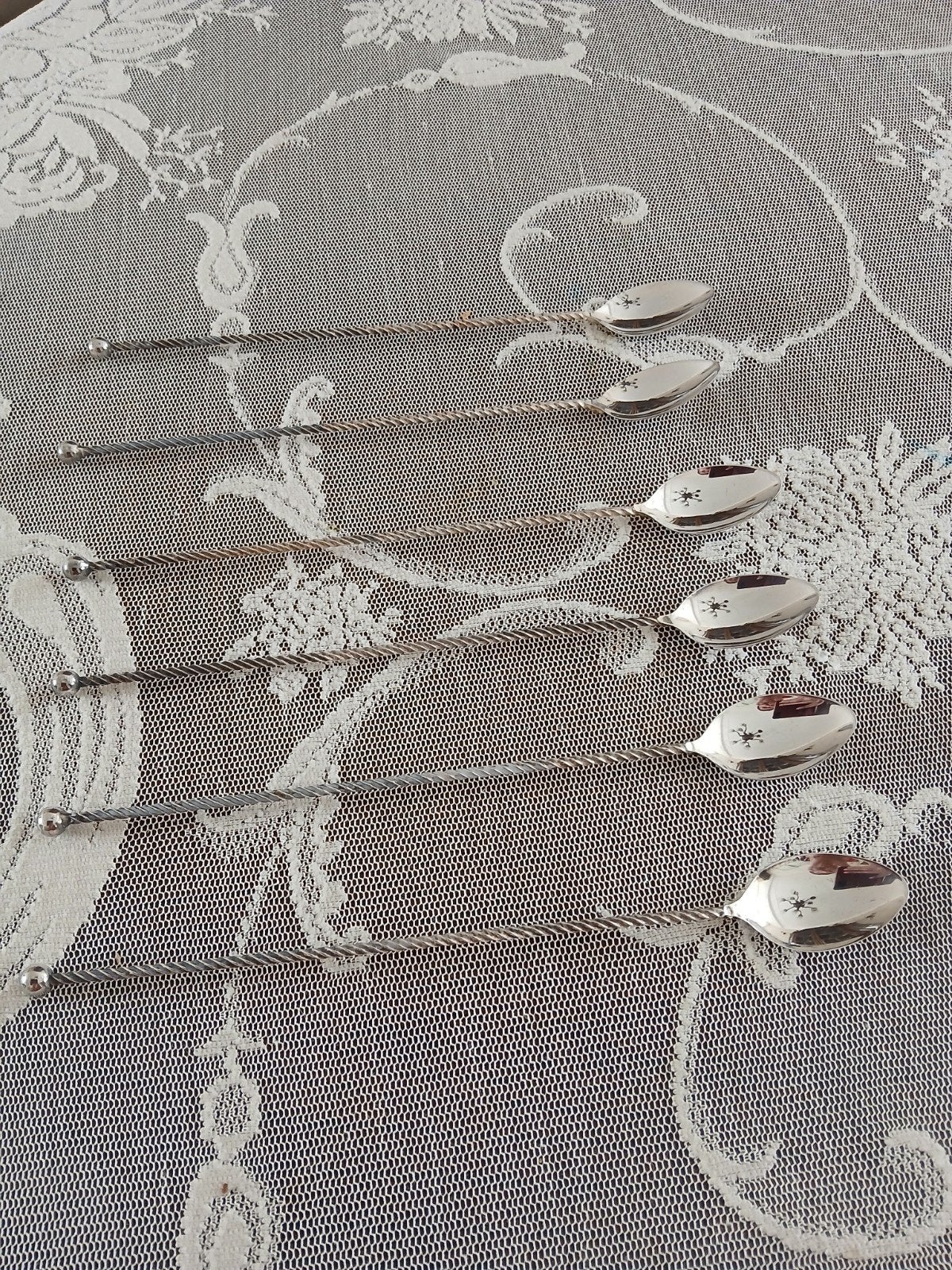 6 verzilverde sorbetlepels/ijslepels, Ophalen of Verzenden, Zilver