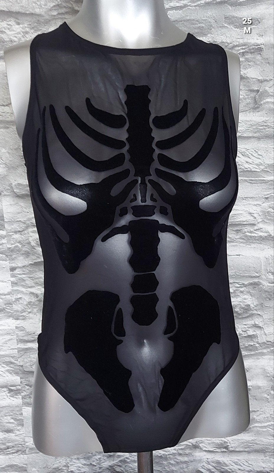 Skelet bodysuit - Maat M, Ophalen of Verzenden, Zwart, Body of Korset