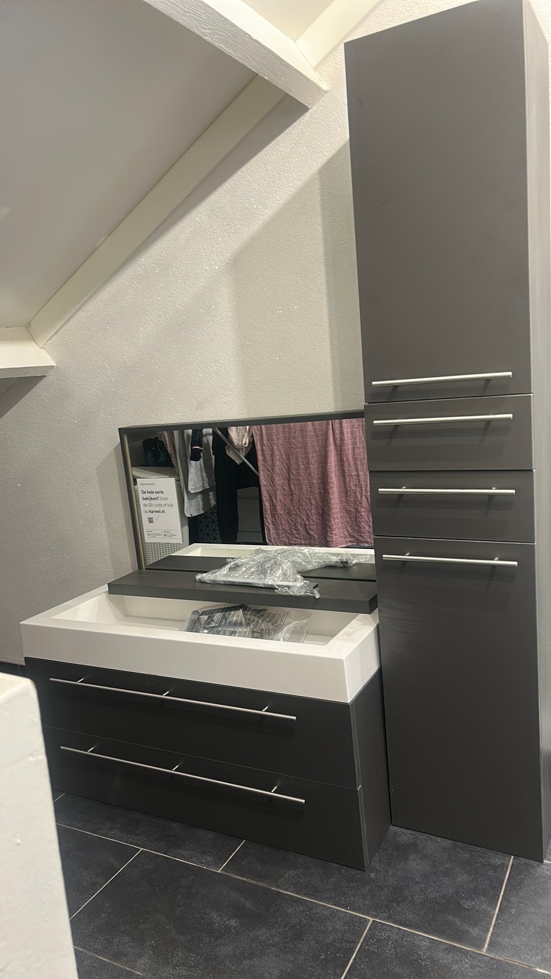 Badmeubelset / badkamer meubelset, Ophalen, (Half)hoge kast, 50 tot 100 cm, Zo goed als nieuw