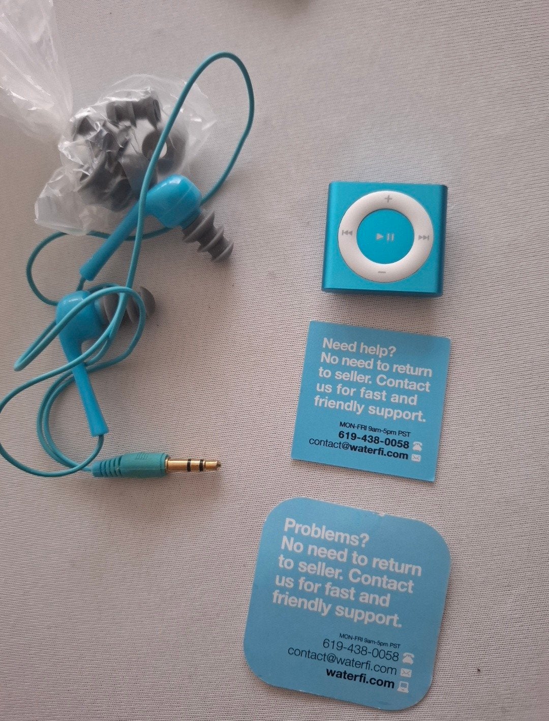 WATERFI mint iPod Shuffle 4e generatie - Blauw, Shuffle, Blauw, Ophalen of Verzenden, Zo goed als nieuw