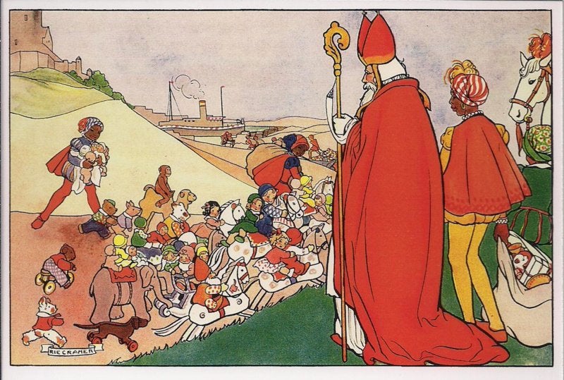 Sinterklaas intocht- Rie Cramer prentbriefkaart [C9612], Ophalen of Verzenden, 1980 tot heden, Ongelopen, Overige thema's