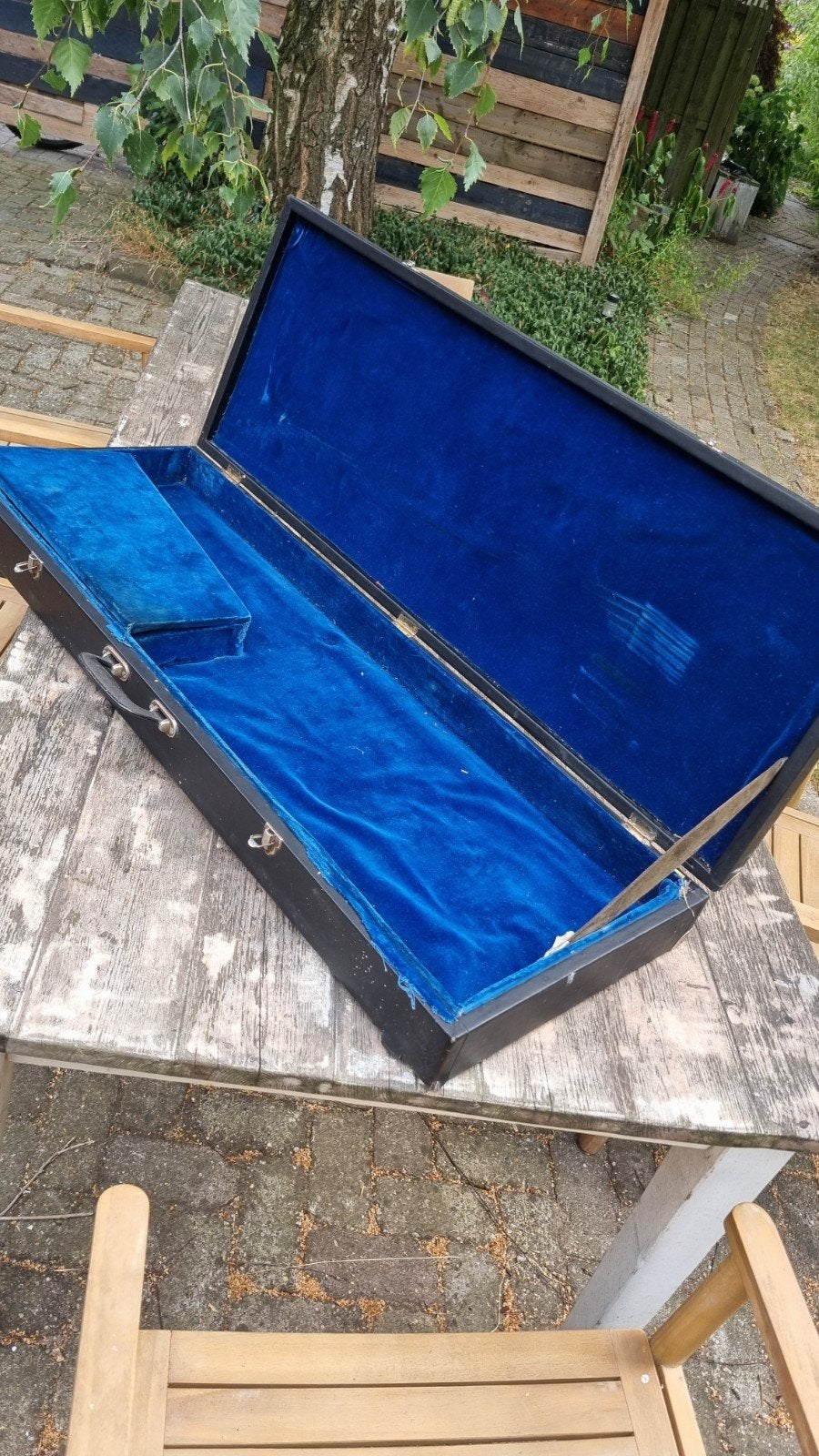 Vintage gitaarkoffer met blauwe voering, Muziek en Instrumenten, Ophalen, Gebruikt, Elektrische gitaar, Flightcase