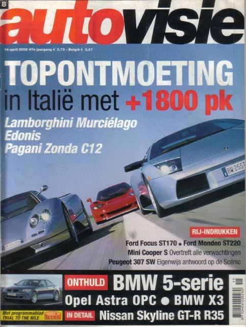 Autovisie 8 2002 : Ford Focus ST170 - Mondeo ST220 - Nissan, Ophalen of Verzenden, Gelezen, Algemeen