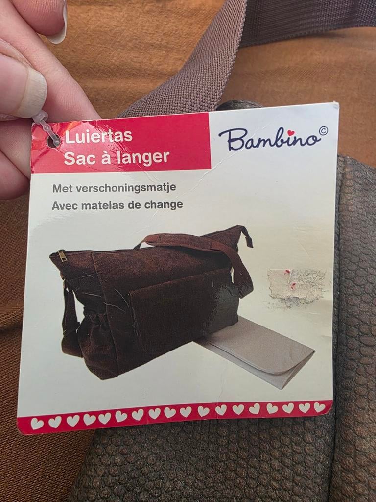 Bambino Luiertas - Echt Leer met Verschoningsmatje, Ophalen of Verzenden, Nieuw, Schoudertas
