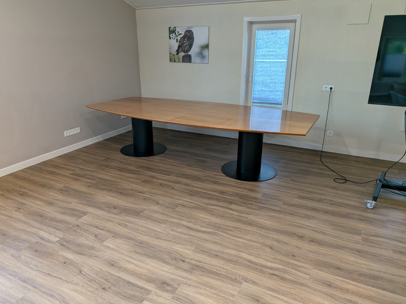 Super stabiele vergadertafel voor 10-12 personen, Ophalen, 100 tot 150 cm, 200 cm of meer, Kersenhout