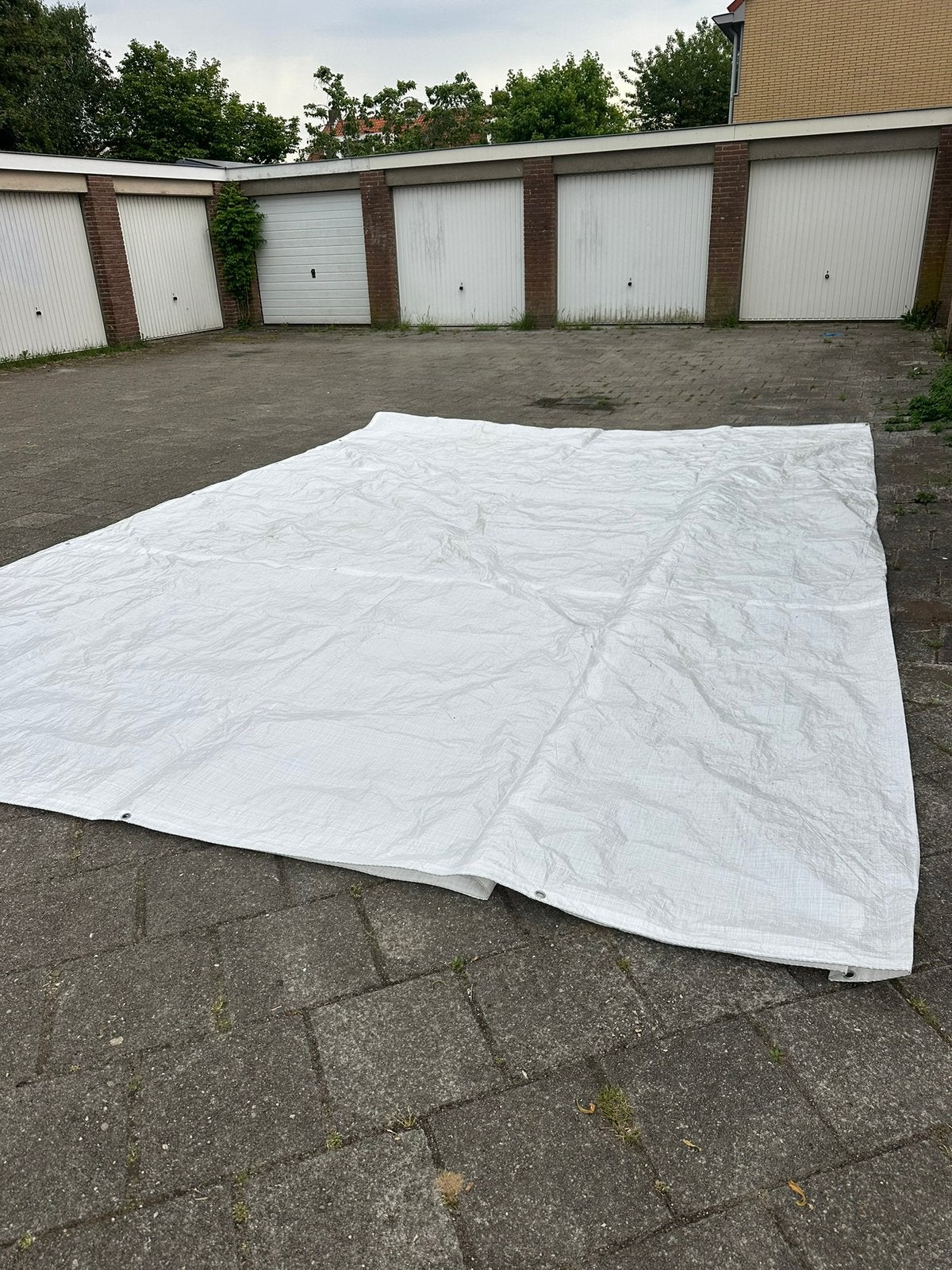 Wit dekzeil 6-8 m, Ophalen, Zo goed als nieuw