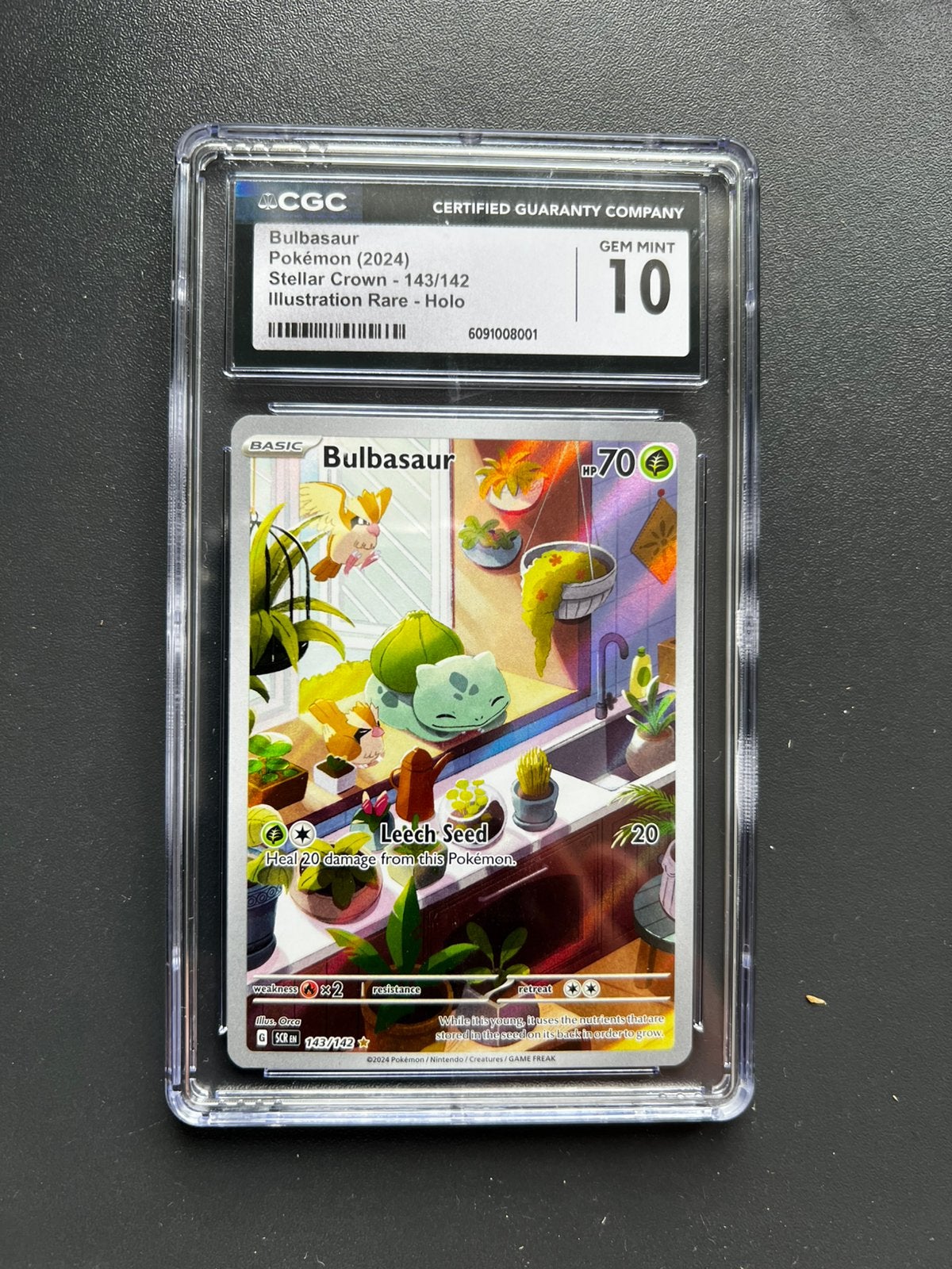 Bulbasaur Stellar Crown 143 CGC 10, Ophalen of Verzenden, Zo goed als nieuw
