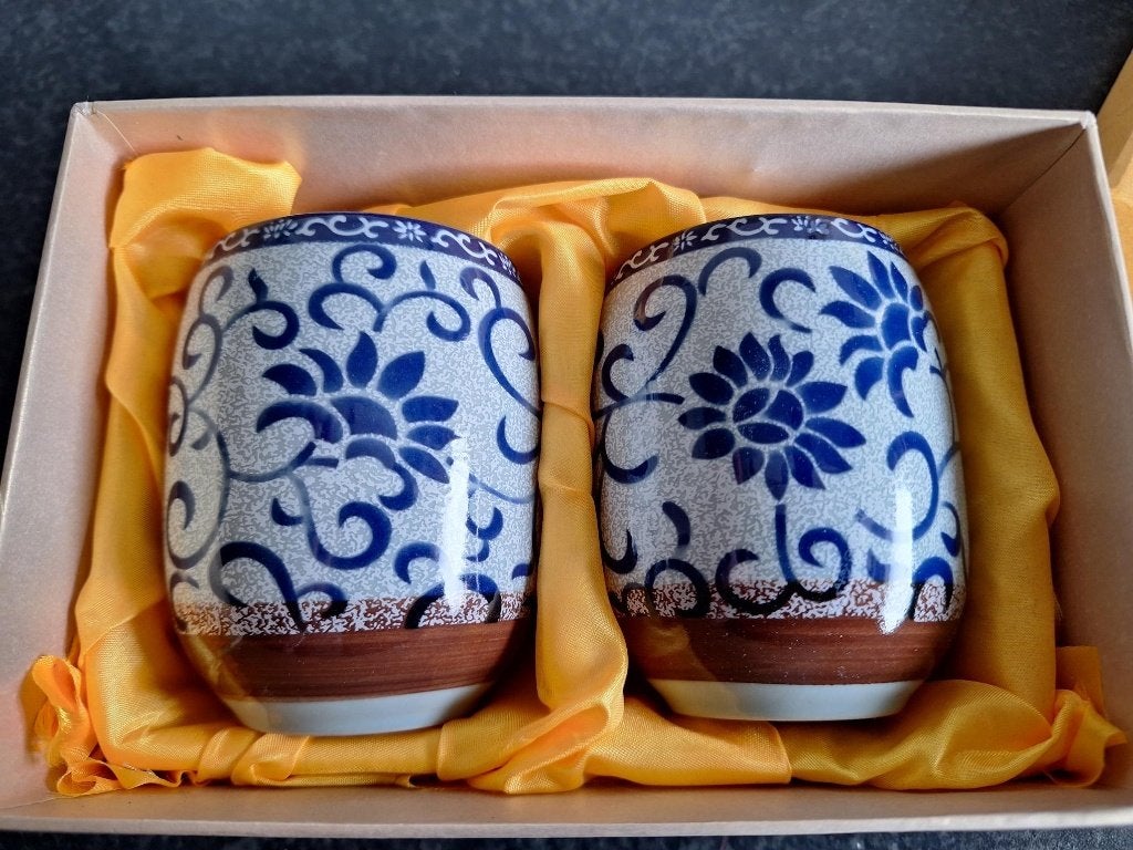 Japanse theebekers 2 stuks, Aziatisch, Keramiek, Nieuw, Ophalen of Verzenden