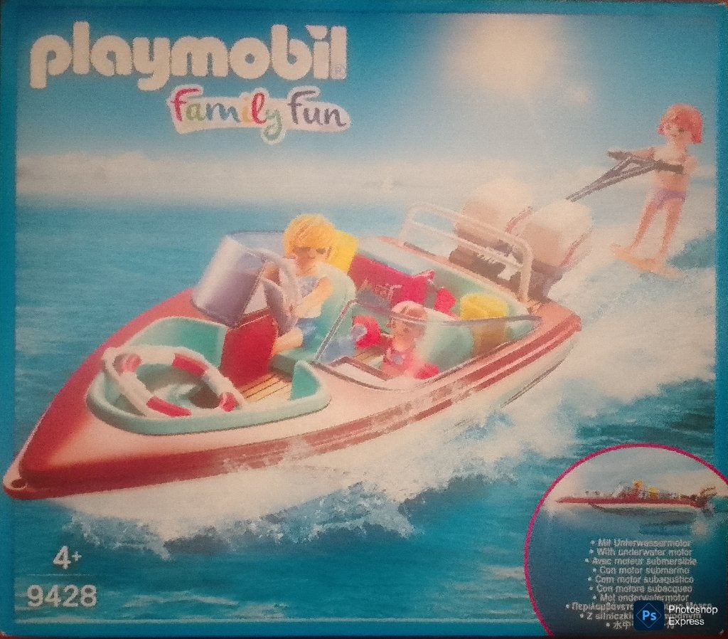 Family Fun Motorboot Met Onderwatermotor 9428, Kinderen en Baby's, Speelgoed | Playmobil, Ophalen of Verzenden, Gebruikt, Complete set