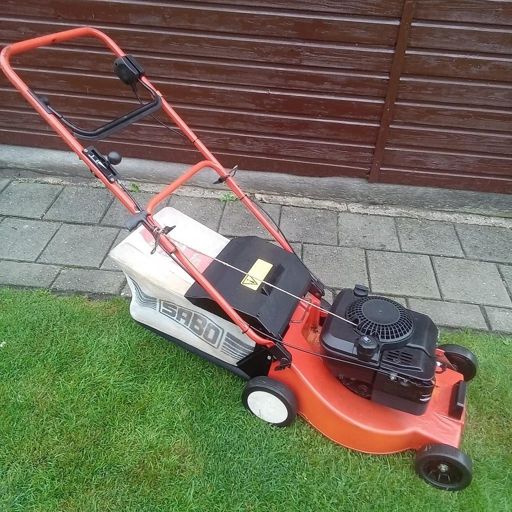 Sabo grasmaaier Duwmaaier benzine maaier, Tuin en Terras, Grasmaaiers, Cirkelmaaier, Gebruikt, Ophalen, Sabo