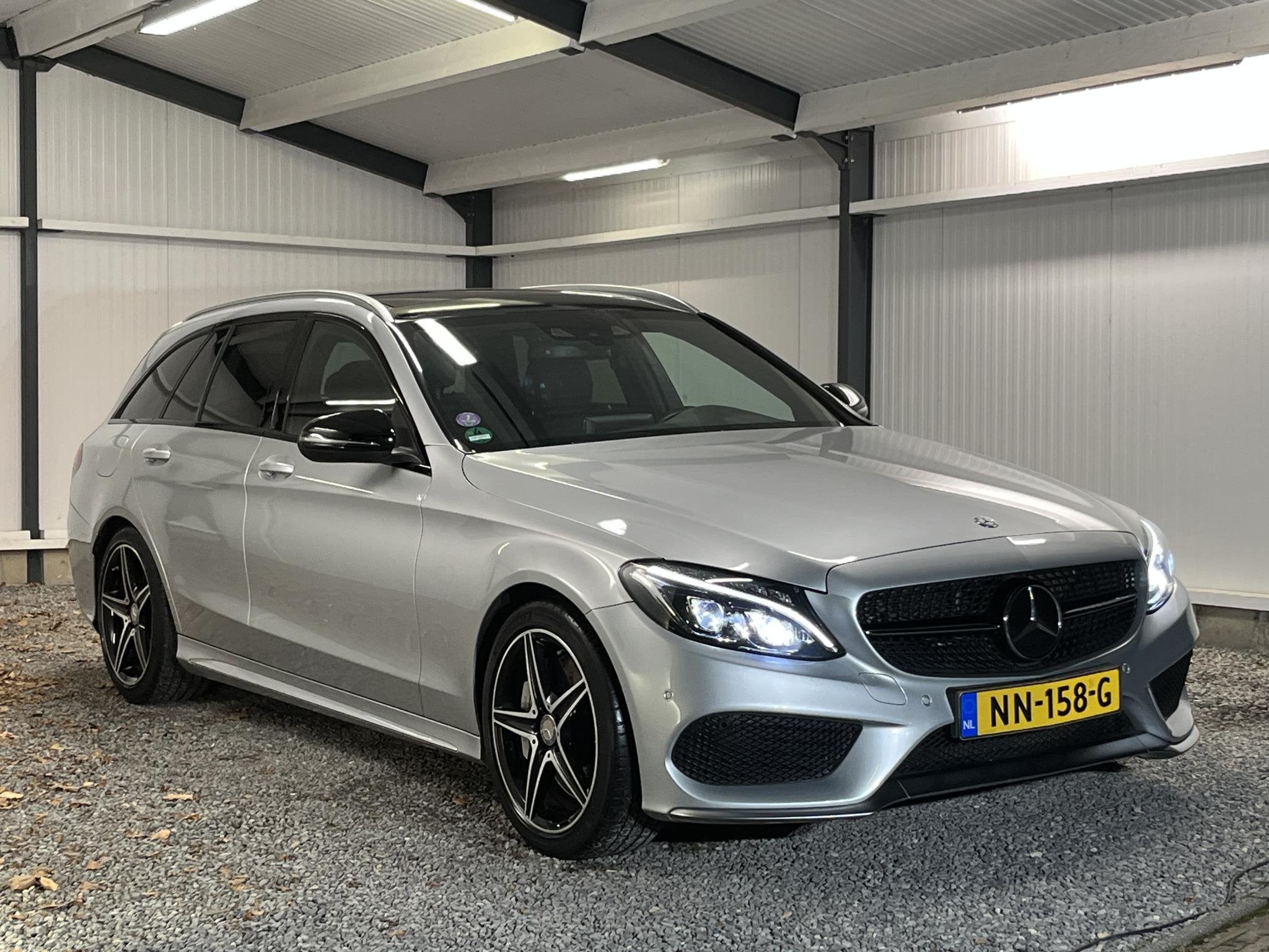Mercedes-Benz C43 AMG Estate 450 4MATIC 368PK 5-2015 LED PAN, Auto's, 367 pk, 2996 cc, Leder, Vierwielaandrijving