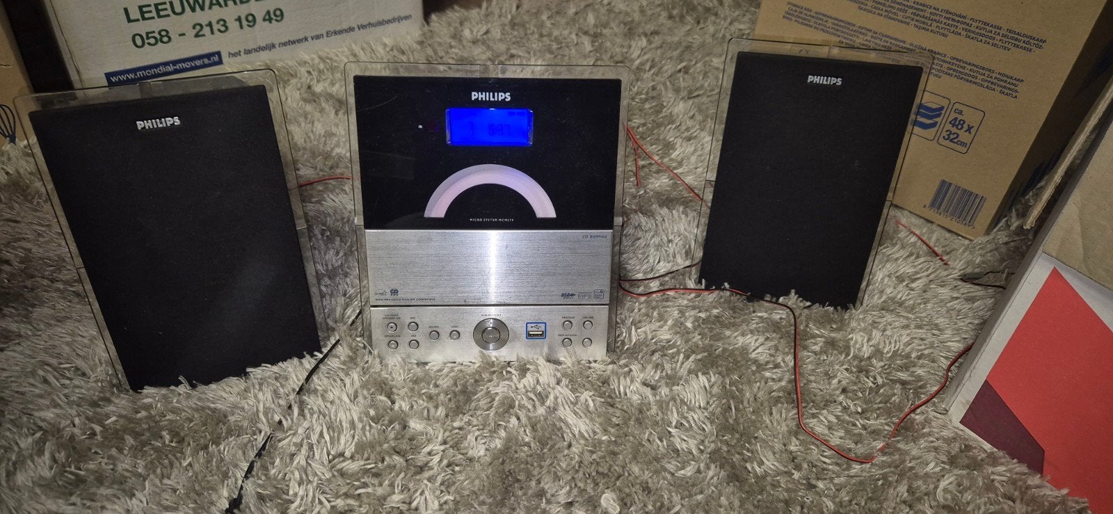 Philips Micro HiFi-systeem MCM279/12 met CD/USB/Radio, Ophalen, Philips, Gebruikt, Microset