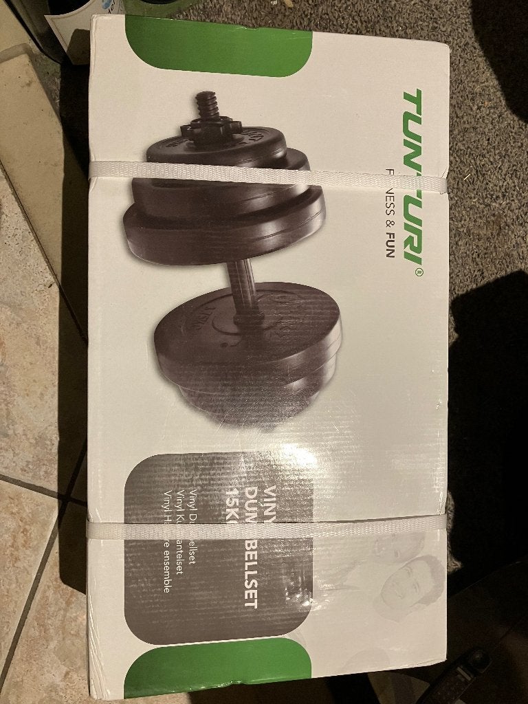 Tunturi Vinyl Dummellset 15KG, Sport en Fitness, Ophalen of Verzenden, Nieuw