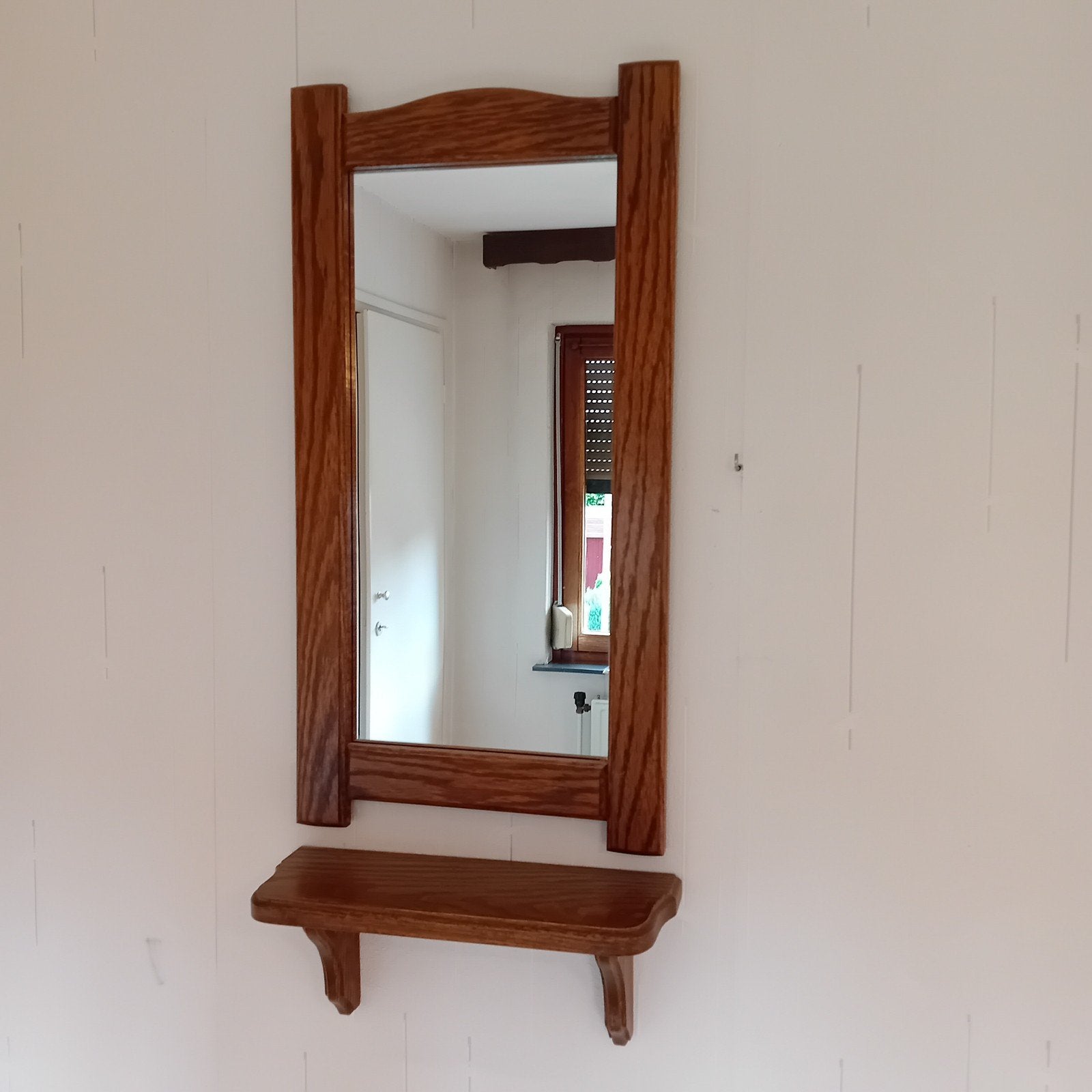 Gratis! Spiegel met plankje, Huis en Inrichting, Woonaccessoires | Spiegels, Ophalen of Verzenden, Rechthoekig, Minder dan 50 cm