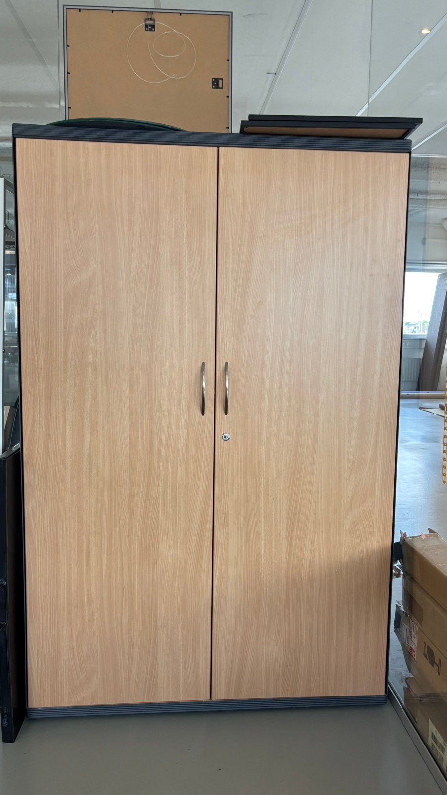 Archiefkast met houtlook deuren, Ophalen, 100 tot 150 cm, Zo goed als nieuw, Eikenhout