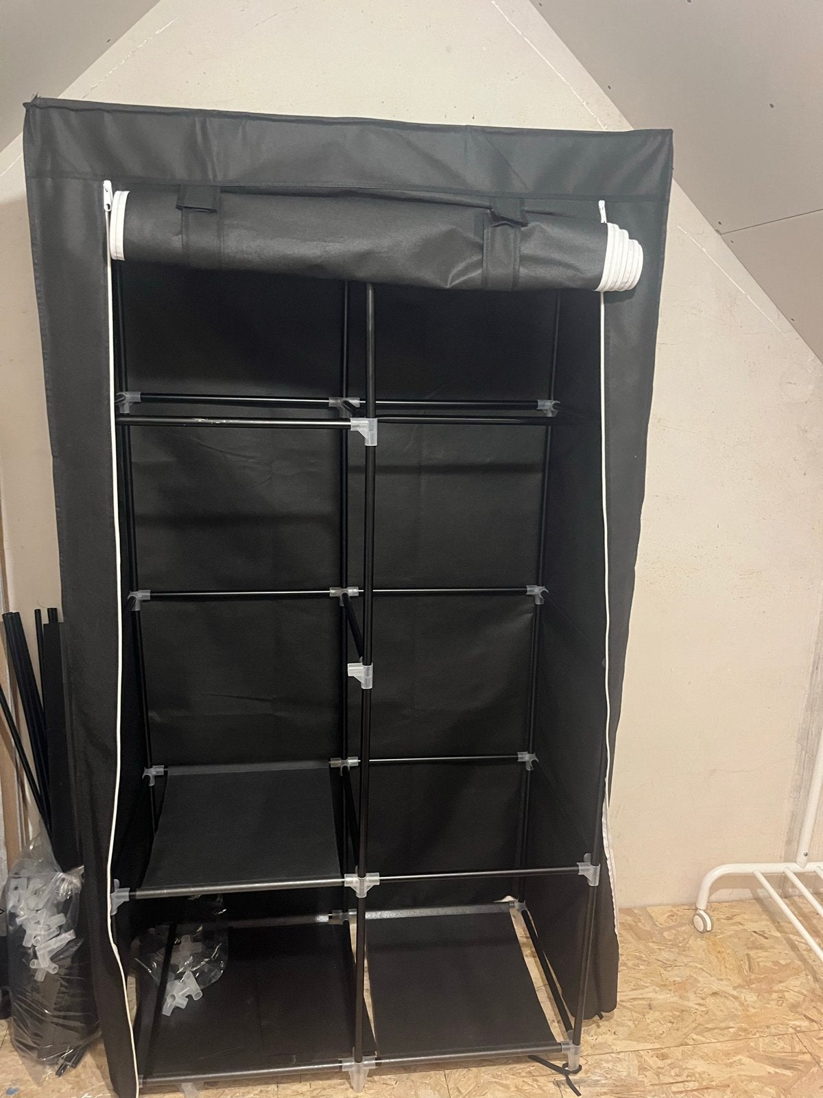 Acaza stoffen kledingkast en schoenenkast, Ophalen, Met plank(en), Kunststof, Gebruikt