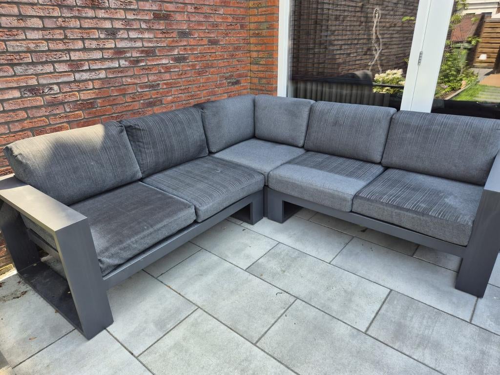 Cube loungeset hoekbank - comfortabel en ruim, 5 zitplaatsen, Gebruikt, Aluminium, Ophalen of Verzenden