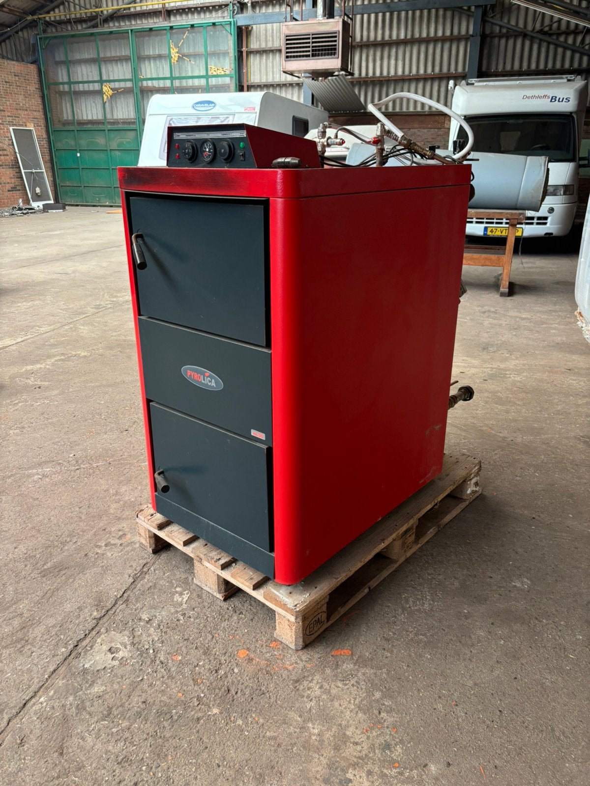 Houtkachel tbv buffervat, Doe-het-zelf en Verbouw, Gebruikt, Overige typen, Ophalen of Verzenden, 60 tot 150 cm