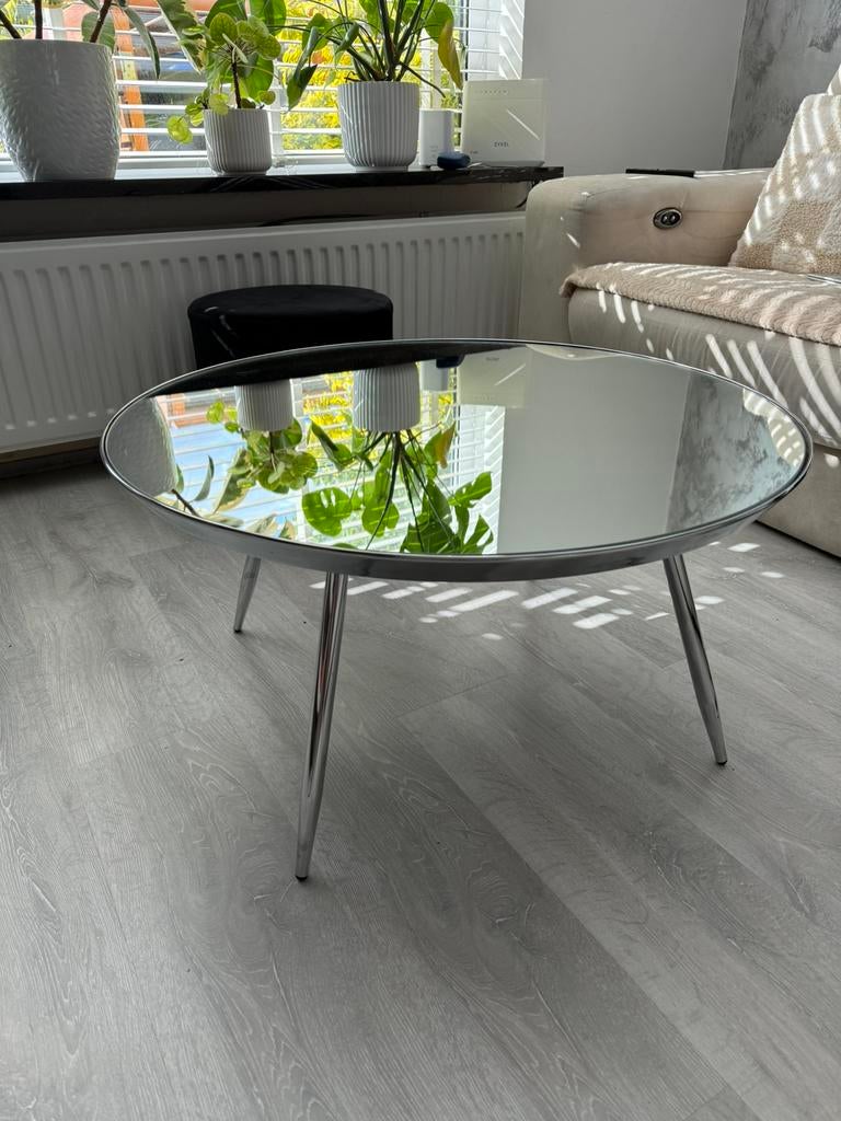 salontafel met spiegel, Ophalen, 100 tot 150 cm, 50 tot 100 cm, Zo goed als nieuw