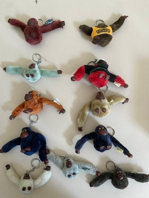 9 x sleutelhanger Kipling aap / aapje. Verschillende kleuren, Verzamelen, Ophalen, Zo goed als nieuw, Overige typen