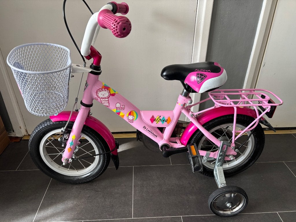 Kinderfiets 12 1/2  inch met zijwieltjes, Fietsen en Brommers, Fietsen | Kinderfietsjes, Ophalen, Terugtraprem, Zijwieltjes, Alpina