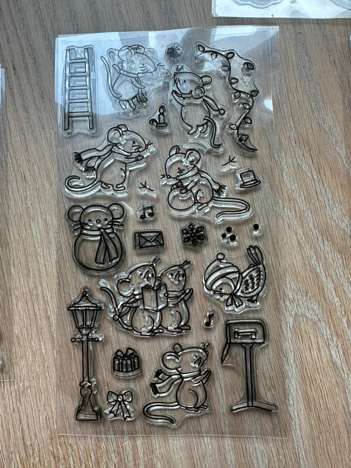 Clear stamps kerst muizen stempels, Hobby en Vrije tijd, Ophalen of Verzenden, Zo goed als nieuw, Clearstamp