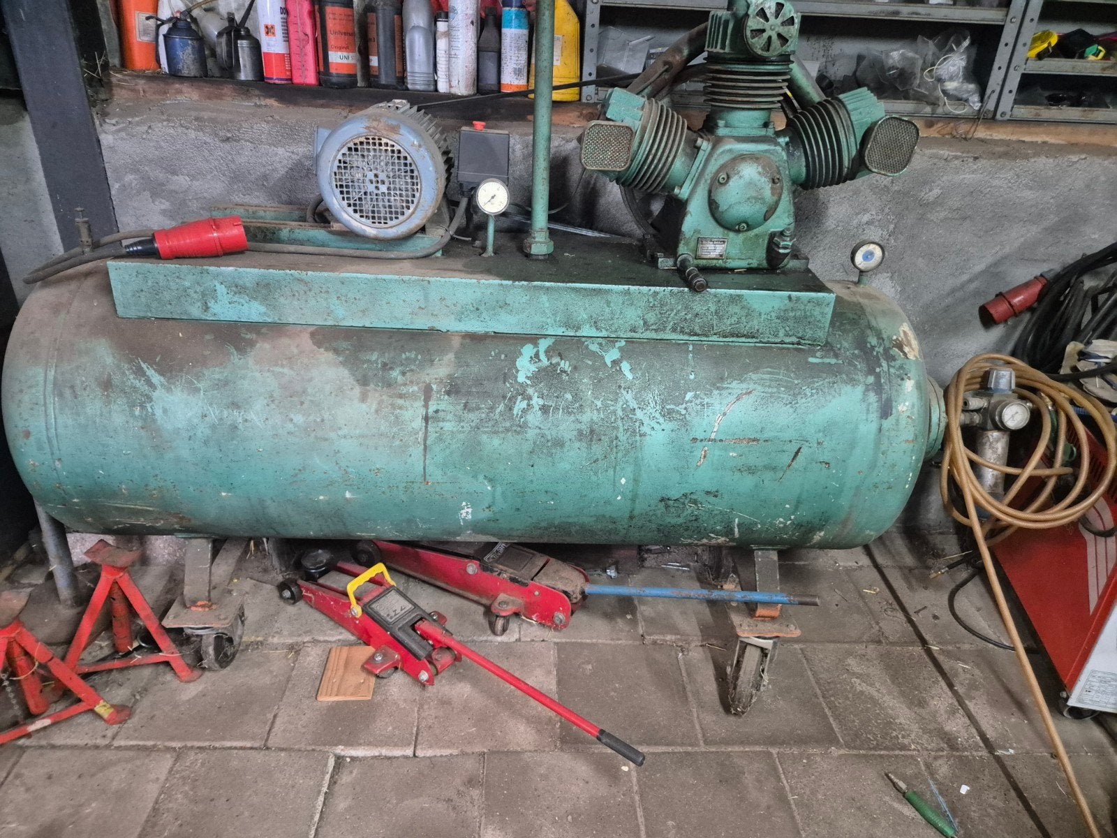 grote zware compressor, 100 liter of meer, Ophalen, Gebruikt