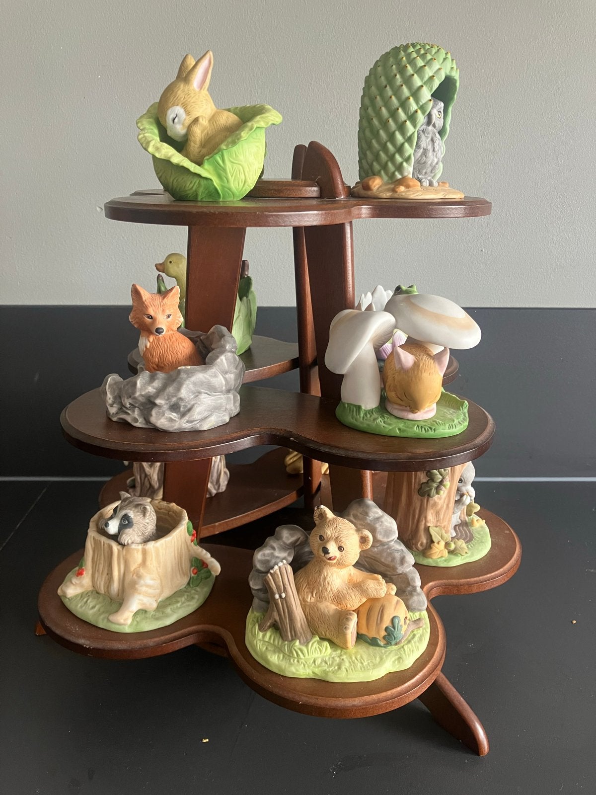 Franklin Mint Woodland Surprises - Complete set met standaar, Ophalen, Gebruikt
