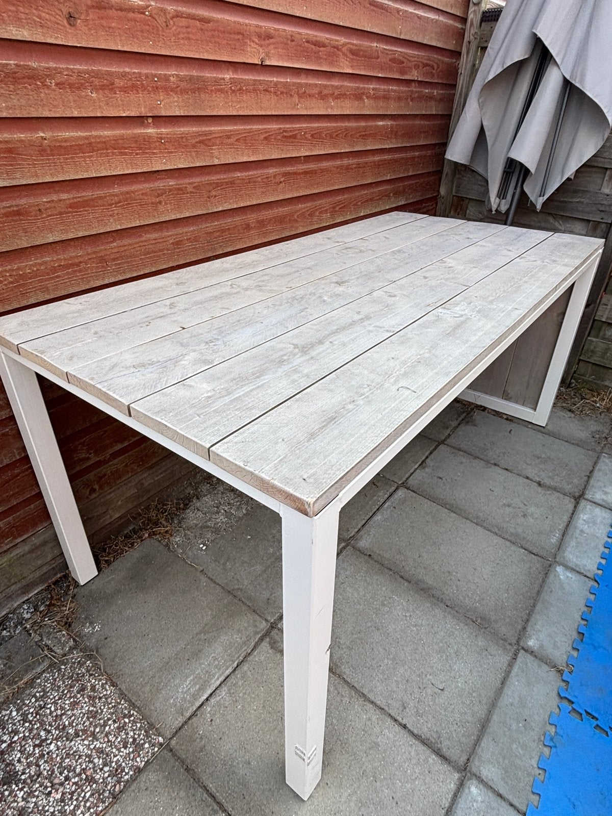 Steigerhouten bartafel greywash, Ophalen, Zo goed als nieuw, Rechthoekig, Hout