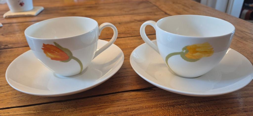 Kop en schotel Popey serie van Villeroy & Boch 2x, Ophalen of Verzenden, Zo goed als nieuw, Overige stijlen, Kop(pen) en/of Schotel(s)