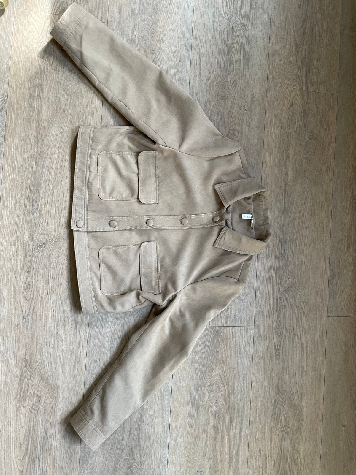 H&M Divided suède-look jasje maat L, Ophalen of Verzenden, Gedragen, Maat 42/44 (L), Beige