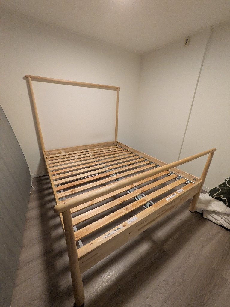 bed frame IKEA Gjora, 140x200cm, Ophalen, Wit, Tweepersoons, 140 cm