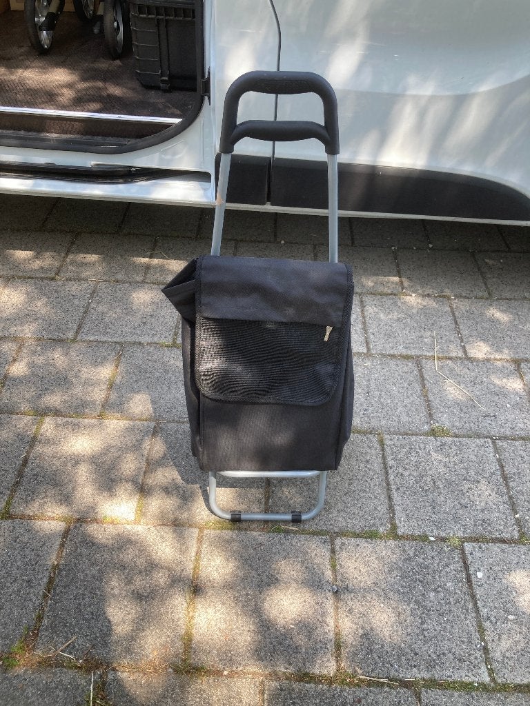 T.K. Boodschappenkar inklapbaar, Wieltjes, 30 cm of meer, Gebruikt, Zwart