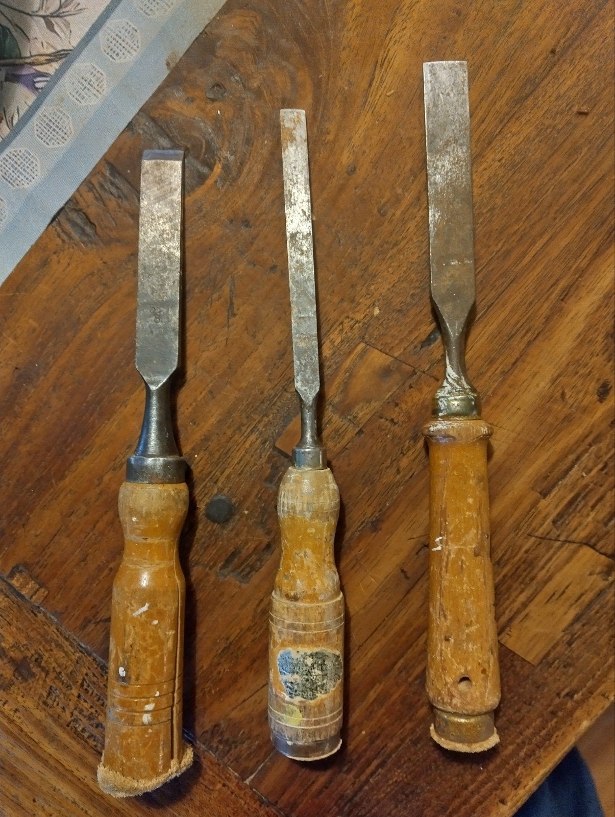 Set van 3 vintage houtbeitels, Antiek en Kunst, Ophalen of Verzenden
