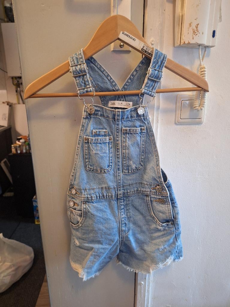 Schattige meisjes jeans overall, Zara, maat 6/116, Broek, Meisje, Ophalen of Verzenden, Zo goed als nieuw