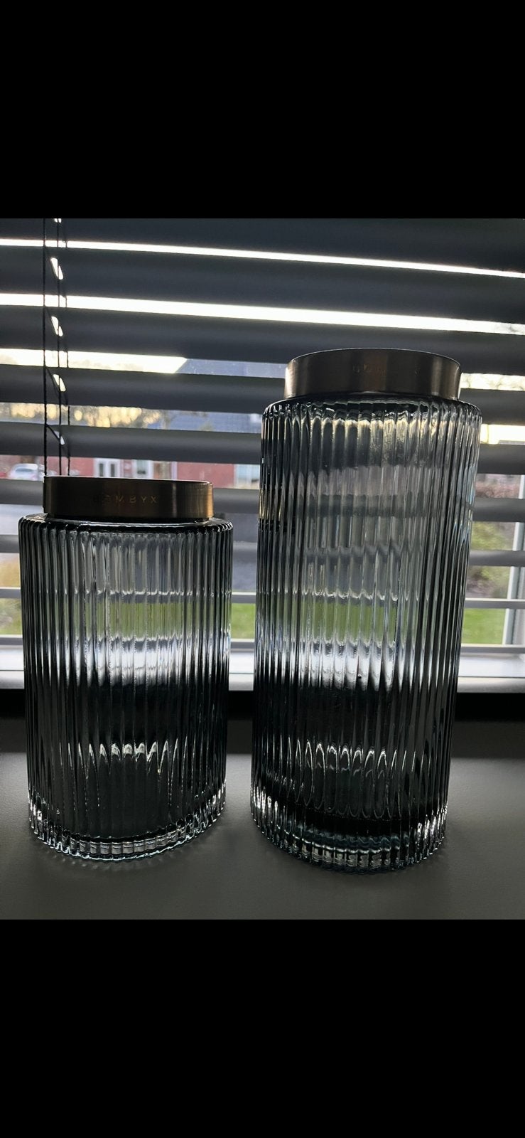 Bombyxx Windlichten, Huis en Inrichting, Ophalen of Verzenden, Zo goed als nieuw, Grijs, Glas