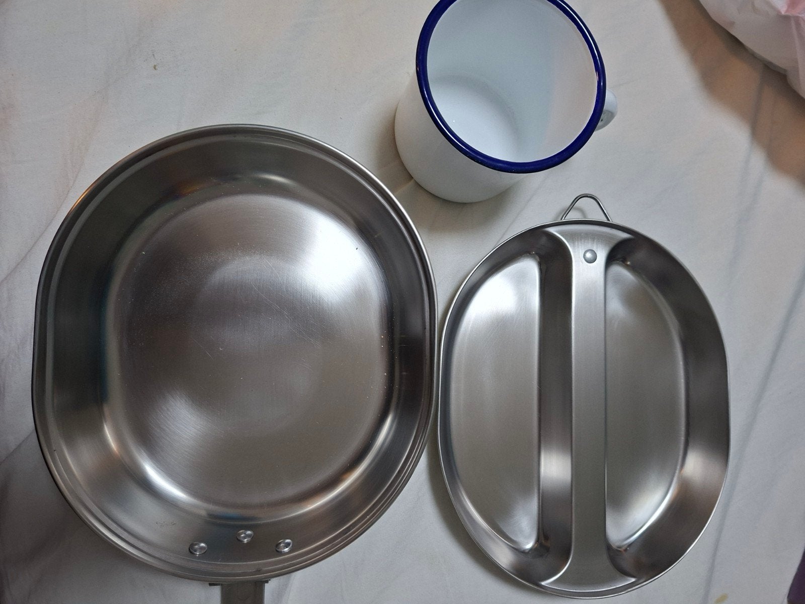 Roestvrijstalen kookset met emaille mok, Zilver, Ophalen of Verzenden, Metaal, Overige typen