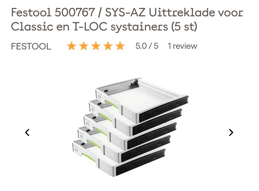 Festool uittreklade - 5 stuks, Ophalen, Nieuw
