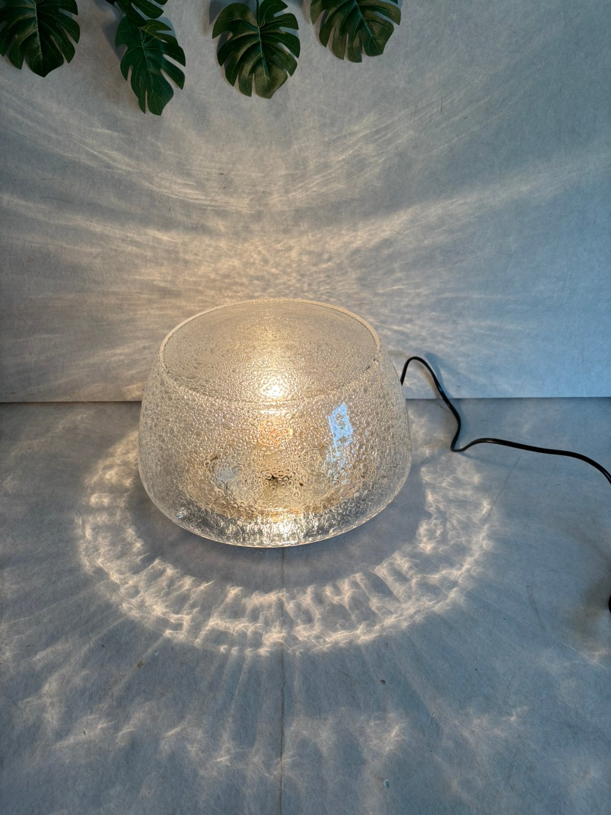Vintage bubbelglas ijsglas wandlamp of plafondlamp 1960, Ophalen of Verzenden, Gebruikt